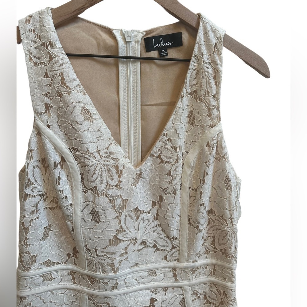 Lulus White Lace Long‎ Maxi Dress sz Medium NEW Wedding Bride Gown - Picture 2 of 12